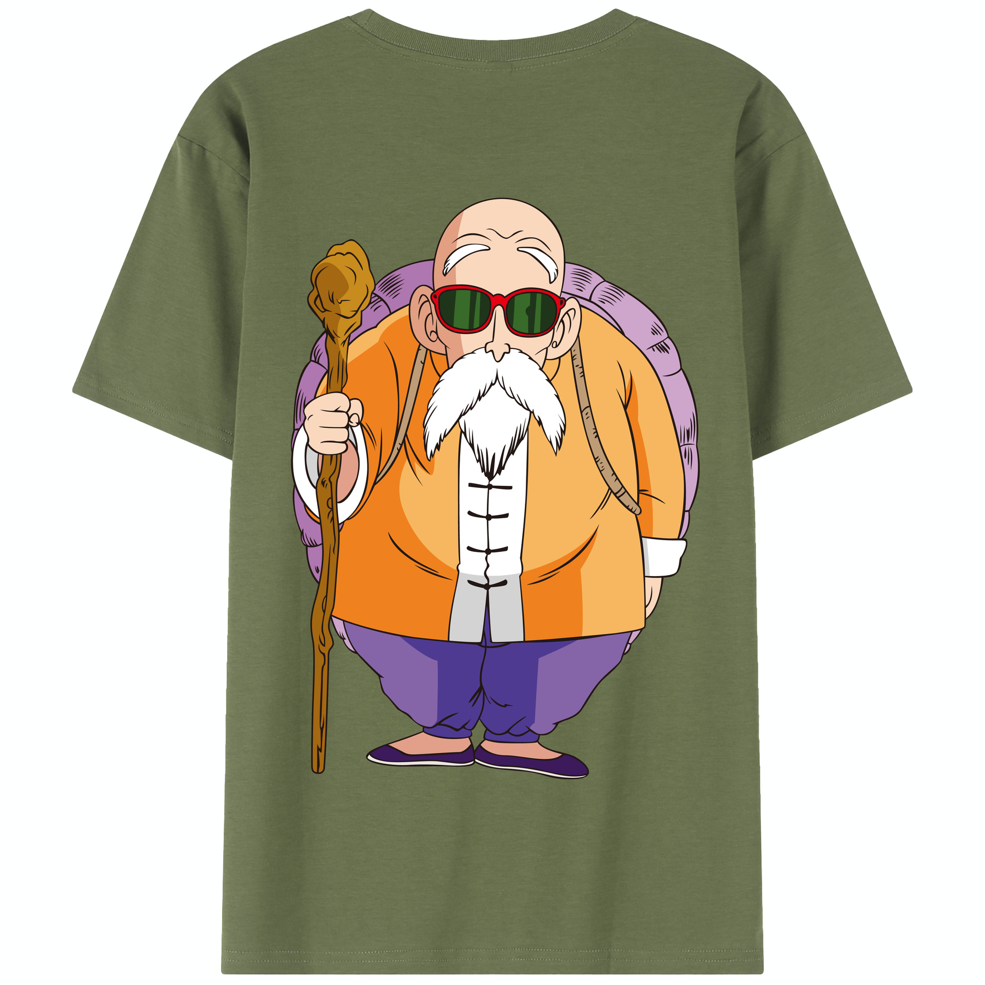 （画像用） ドラゴンボール 亀仙人（かめせんにん） DRAGON BALL Master Roshi Kame Sennin 綿100％半袖Tシャツ（背面プリント）